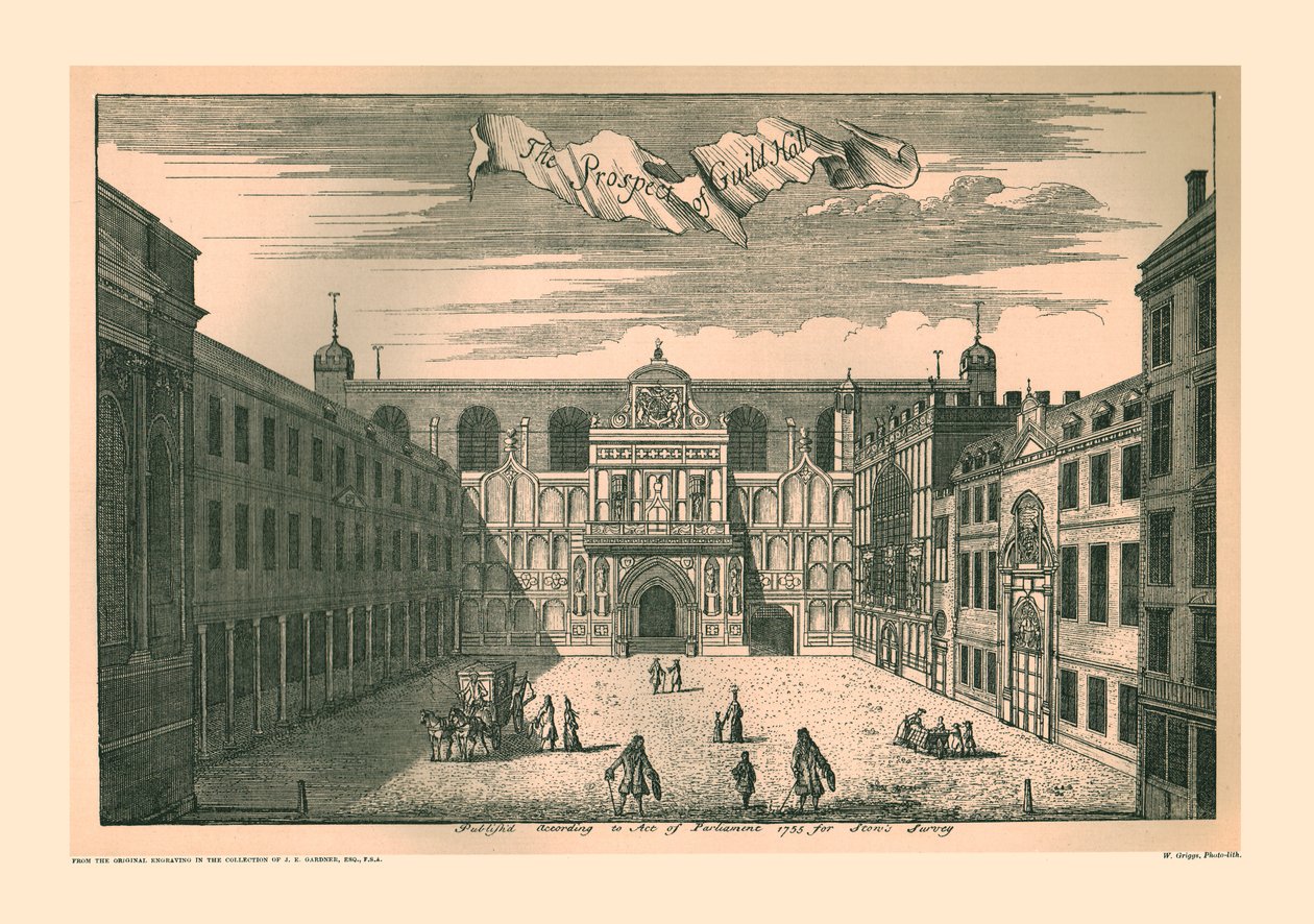 Perspektywa londyńskiego Guild Hall, 1755, 1886 autorstwa Unbekannt