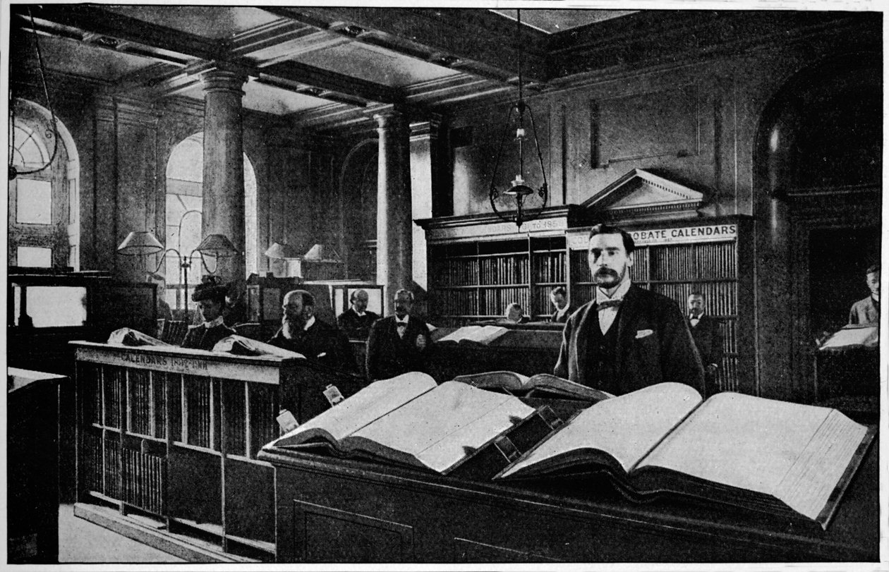 Publiczna przeszukania w Probate Registry, Somerset House, Londyn, c1901 1901 autorstwa Unbekannt