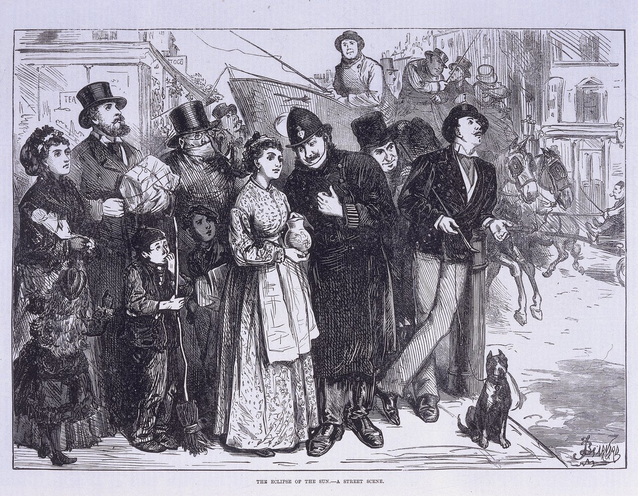 Publiczny świadek zaćmienia Słońca, Londyn, c1870 autorstwa Unbekannt