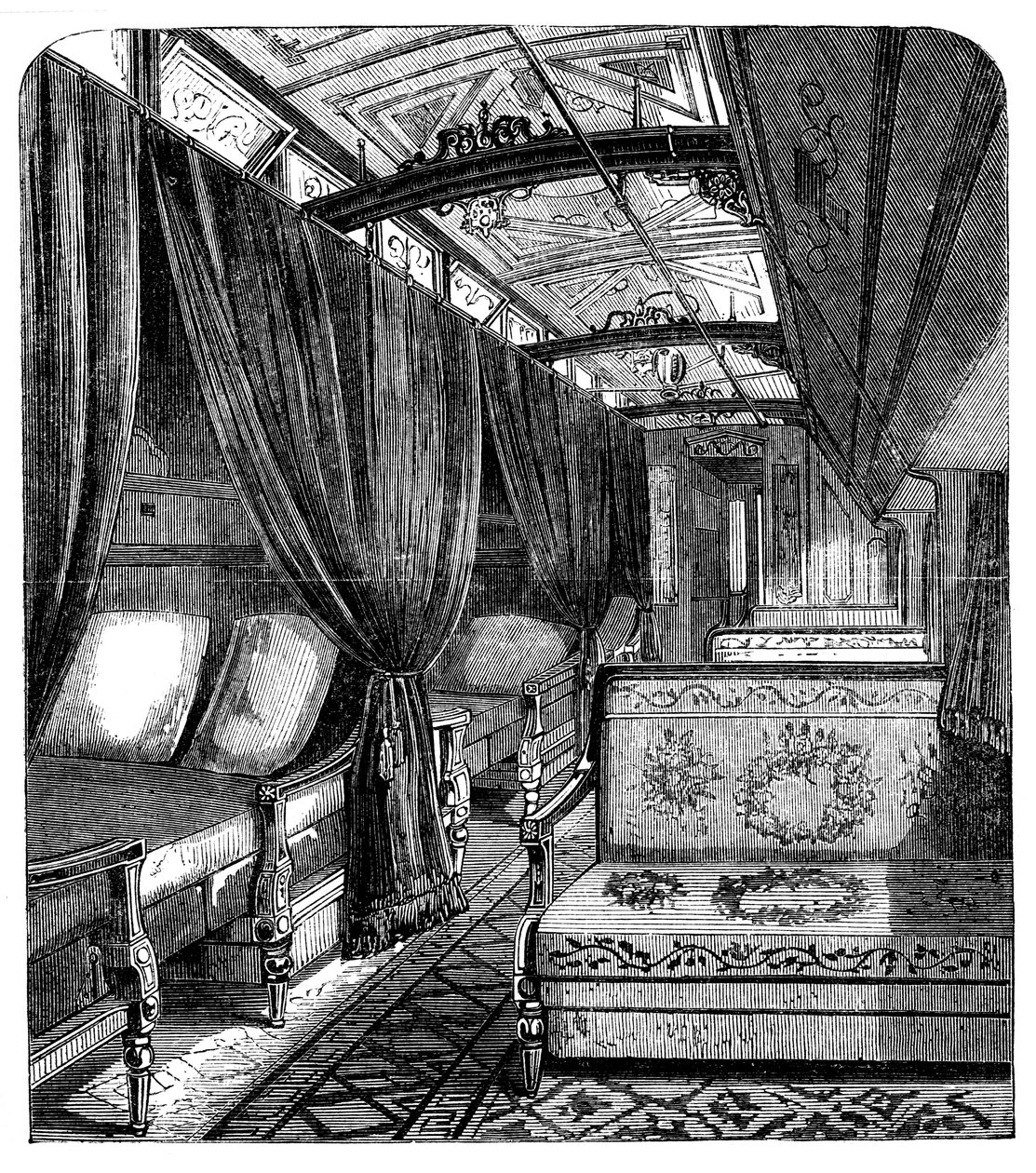 Wagon sypialny Pullman na Union Pacific Railroad, c1869 autorstwa Unbekannt