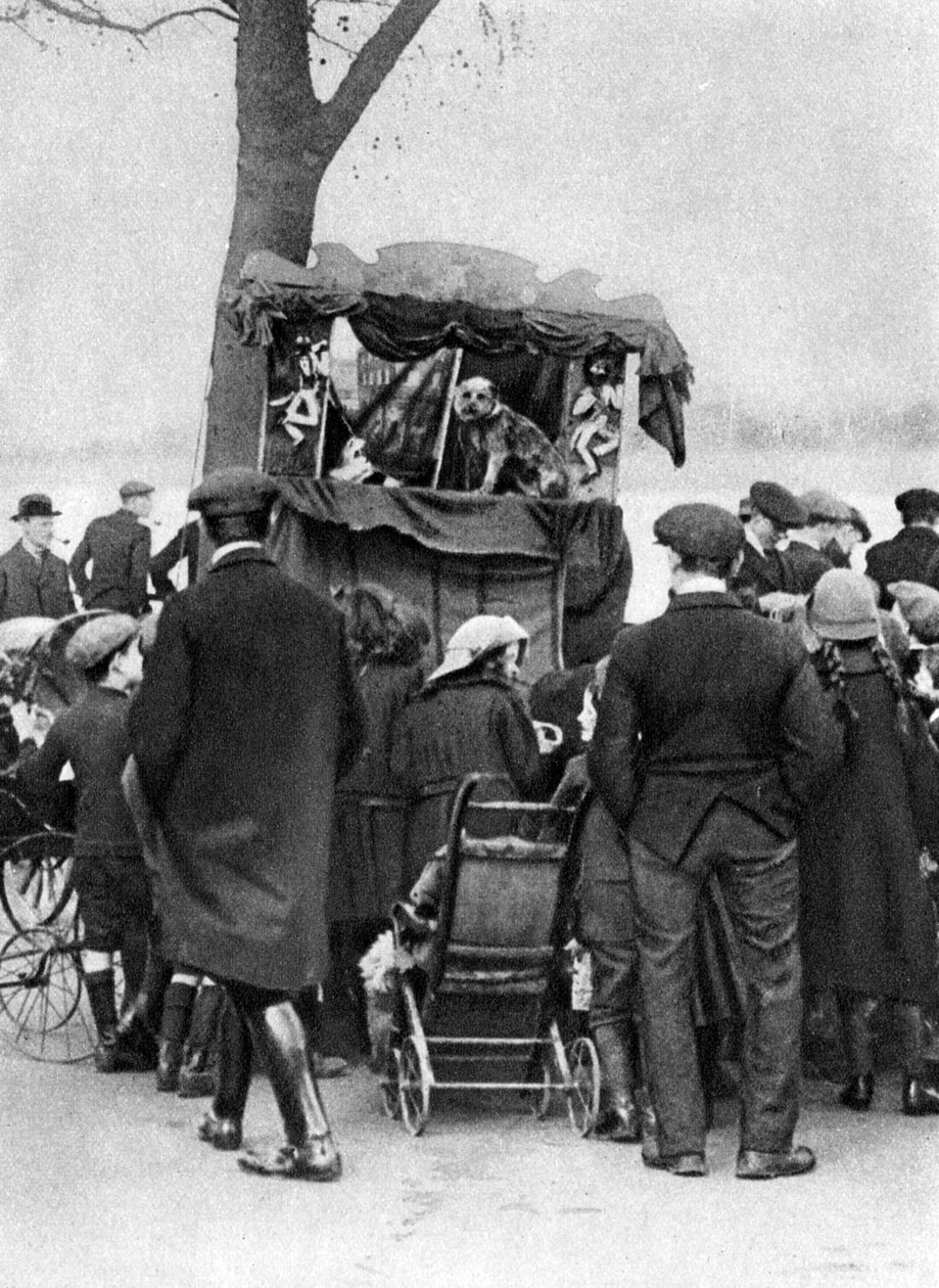 Pokaz Punch and Judy w Putney, Londyn, 1926-1927 autorstwa Unbekannt