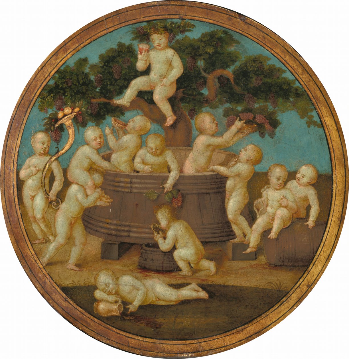 Putti z prasą do wina, ok. 1930 r. 1500. autorstwa Unbekannt