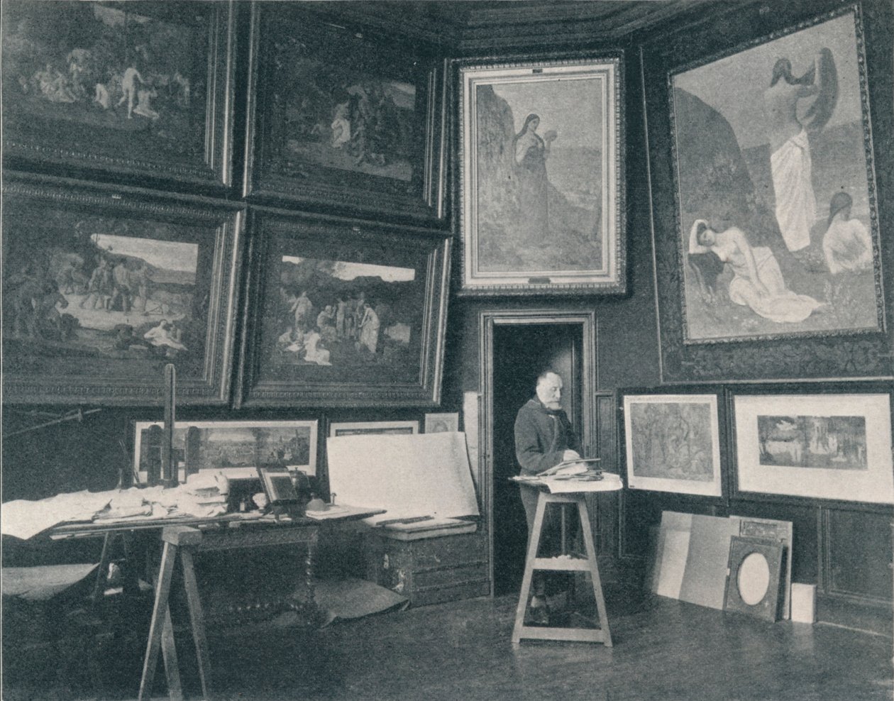 Puvis De Chavannes w swojej pracowni, c1897 autorstwa Unbekannt