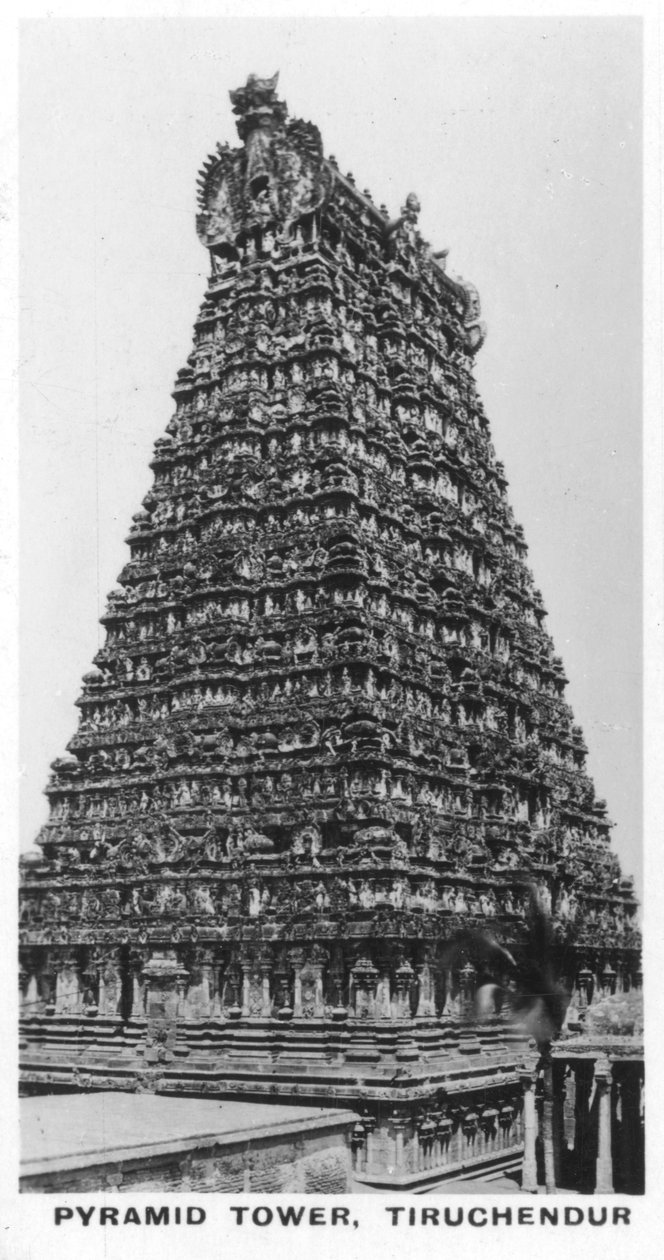 Wieża Piramidy, Tiruchendur, Tamil Nadu, Indie, ok. 1925 r. autorstwa Unbekannt