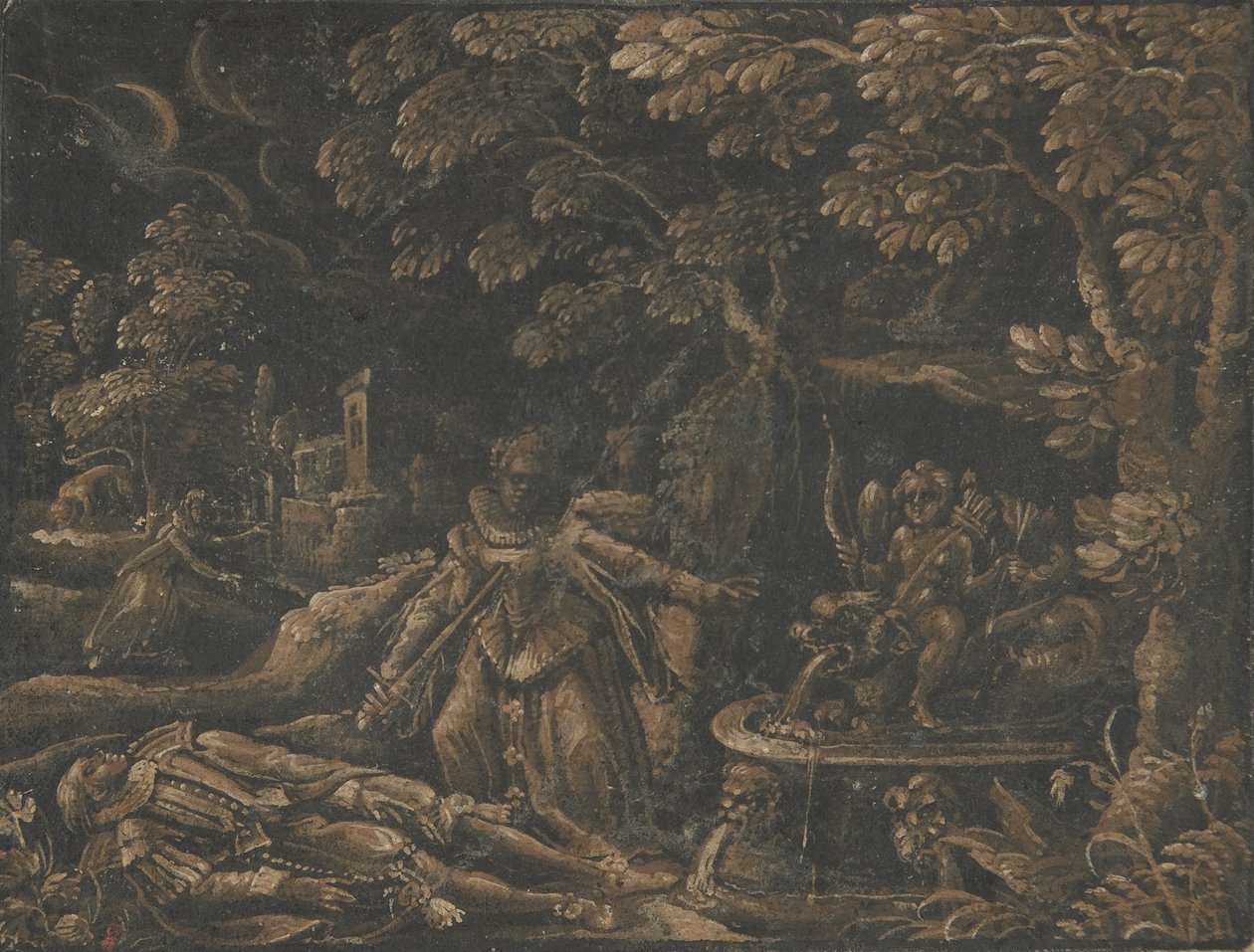 Pyramus i Thisbe, ca. 1580 autorstwa Unbekannt