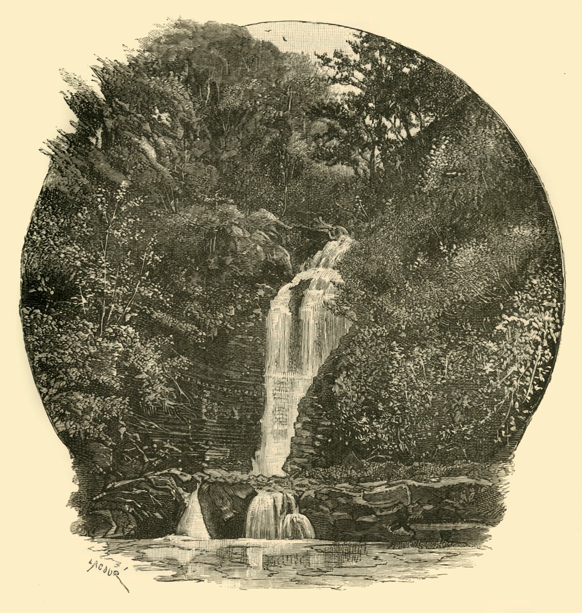 Wodospady Pyrddin, Vale of Neath, 1898. autorstwa Unbekannt