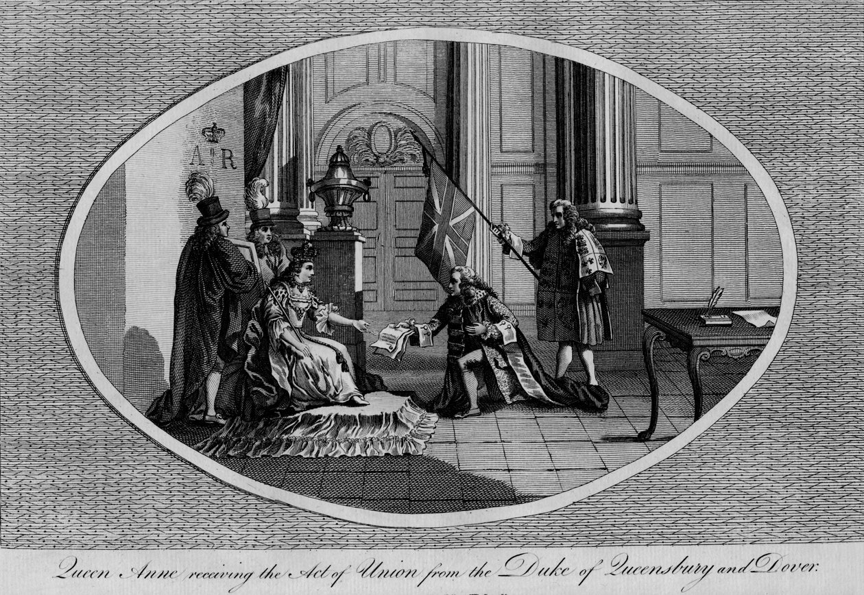 Królowa Anna otrzymująca akt unii od księcia Queensberry, 1707 1793 autorstwa Unbekannt