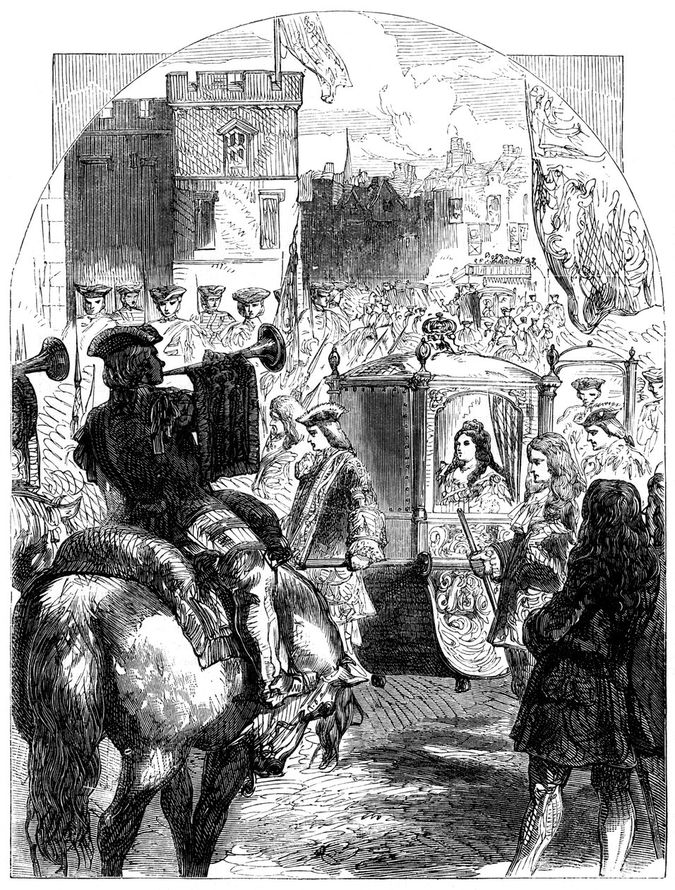 Królowa Anna 1665-1714 ostatnia podróż do Parlamentu, c1714 autorstwa Unbekannt