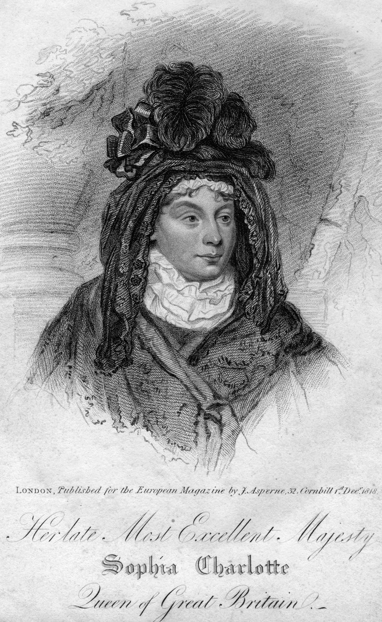 Królowa Charlotte, królowa małżonka Jerzego III z Wielkiej Brytanii, 1818 autorstwa Unbekannt