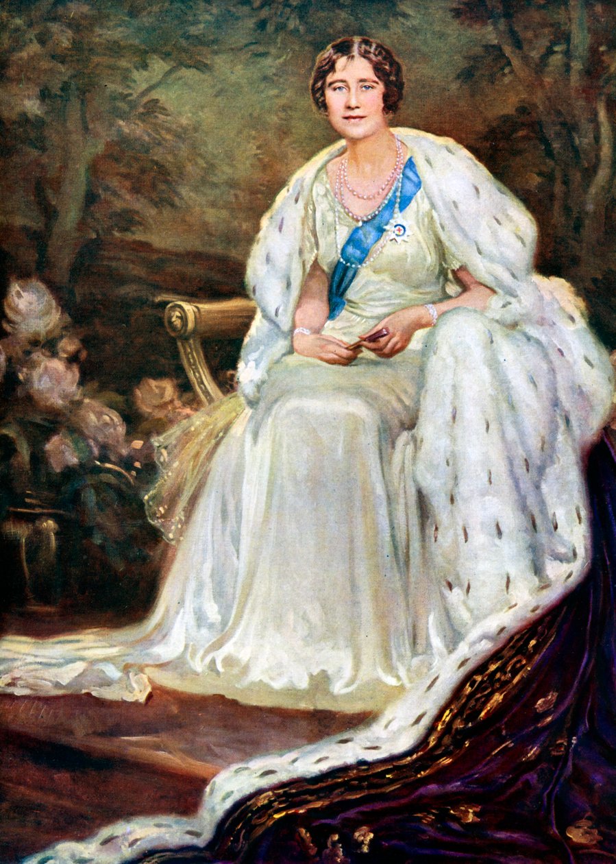 Królowa Elżbieta w szatach koronacyjnych, 1937 autorstwa Unbekannt