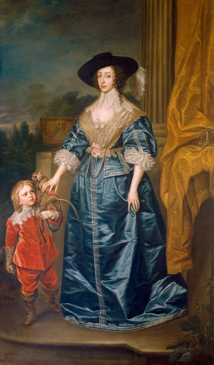 „Królowa Henrietta Maria i karzeł Sir Jeffrey Hudson”, XVII wiek autorstwa Unbekannt