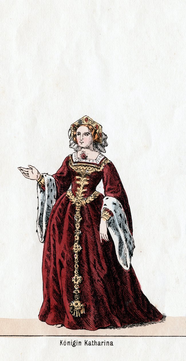 Królowa Katarzyna, projekt kostiumu do sztuki Szekspira, Henryk VIII, XIX w. autorstwa Unbekannt