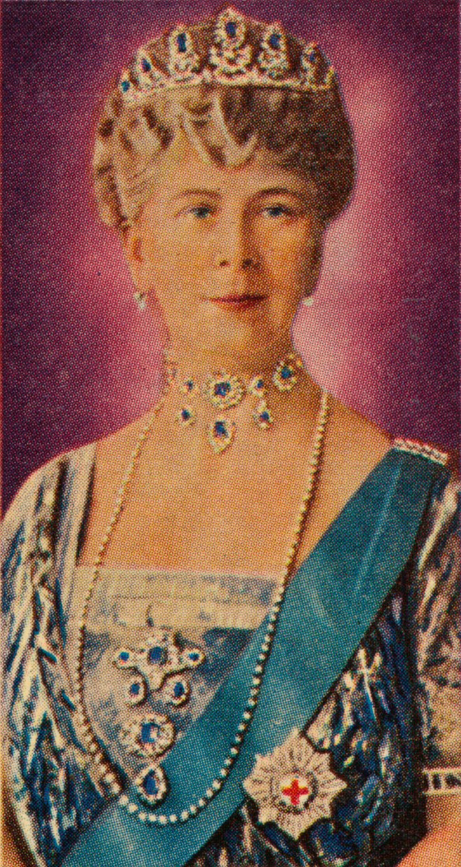Królowa Maria, małżonka króla Jerzego V, w stroju dworskim, 1935 autorstwa Unbekannt