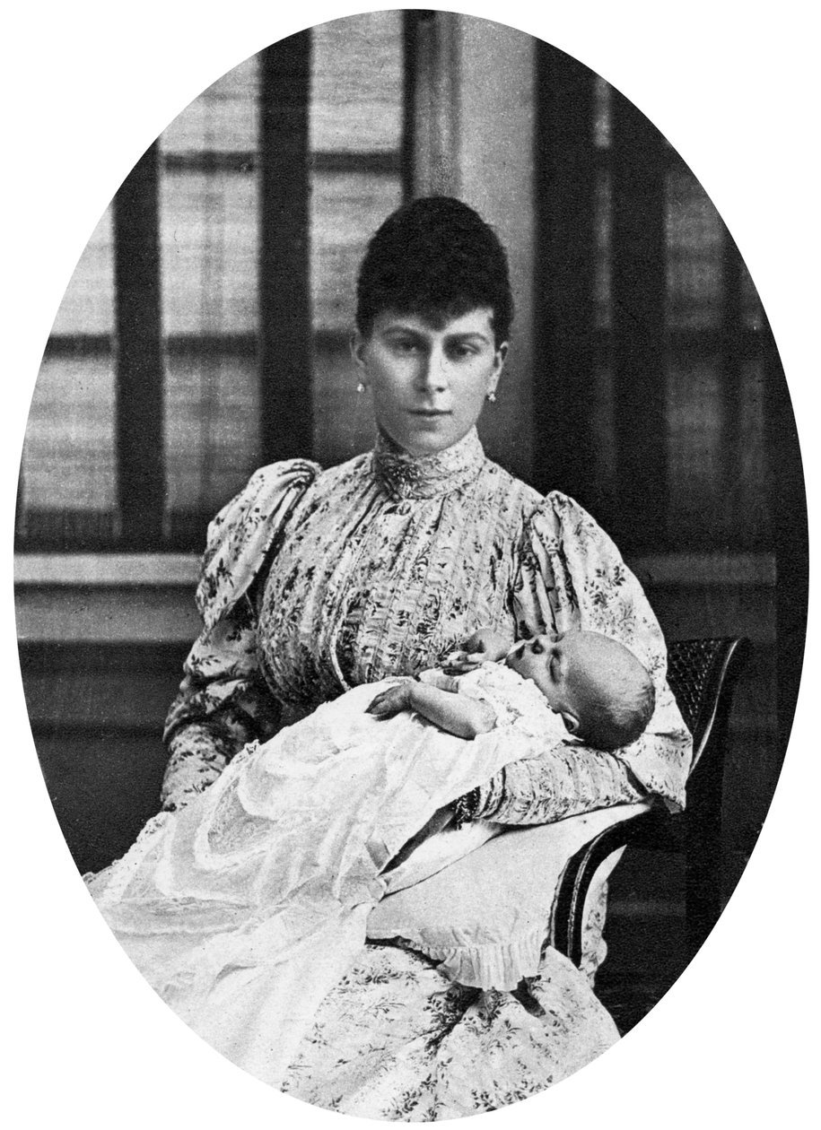 Queen Mary z przyszłym królem Edwardem VIII, c1894 autorstwa Unbekannt