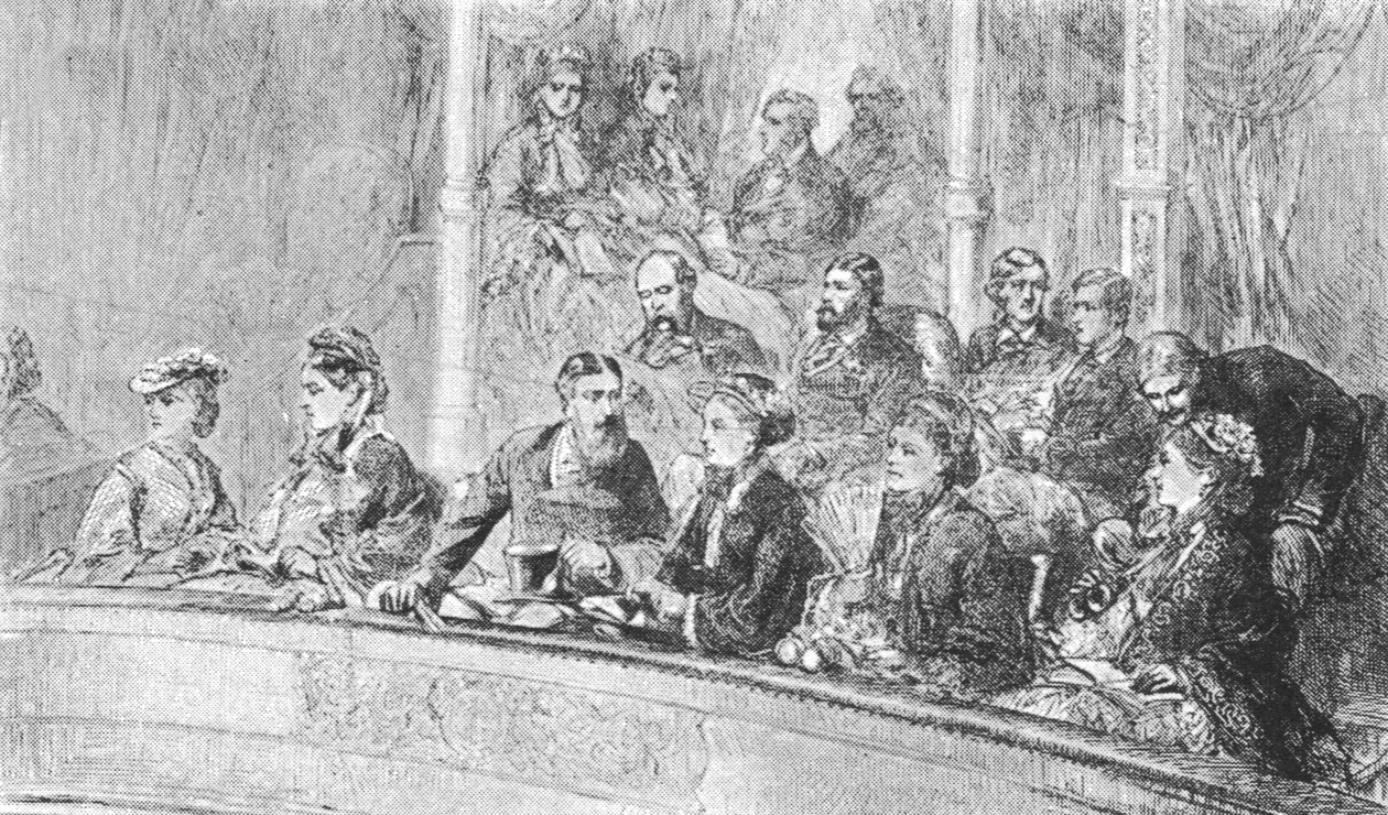 Królowa Wiktoria i Cesarzowa Augusta Niemiec na koncercie w Albert Hall, 8 maja 1872, 1901. autorstwa Unbekannt
