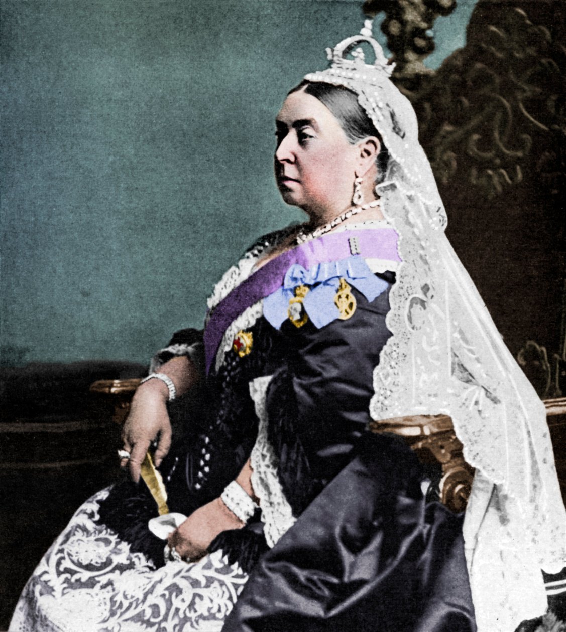 Królowa Wiktoria w uroczystych szatach podczas swojego Złotego Jubileuszu, 1887 1951. autorstwa Unbekannt