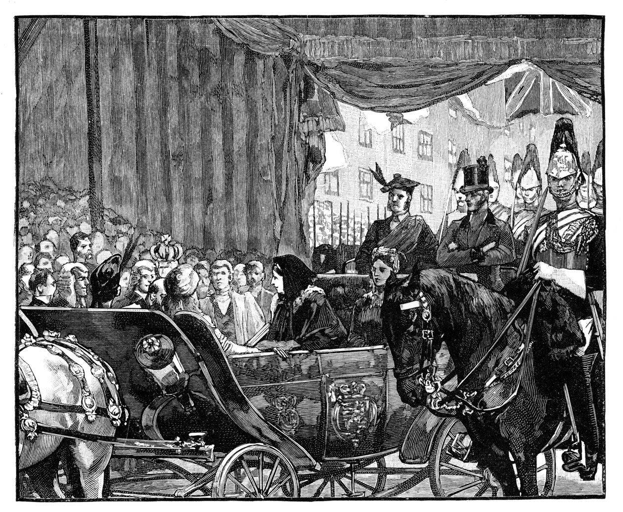 Królowa Wiktoria otwiera Blackfriars Bridge, Londyn, 1869 autorstwa Unbekannt