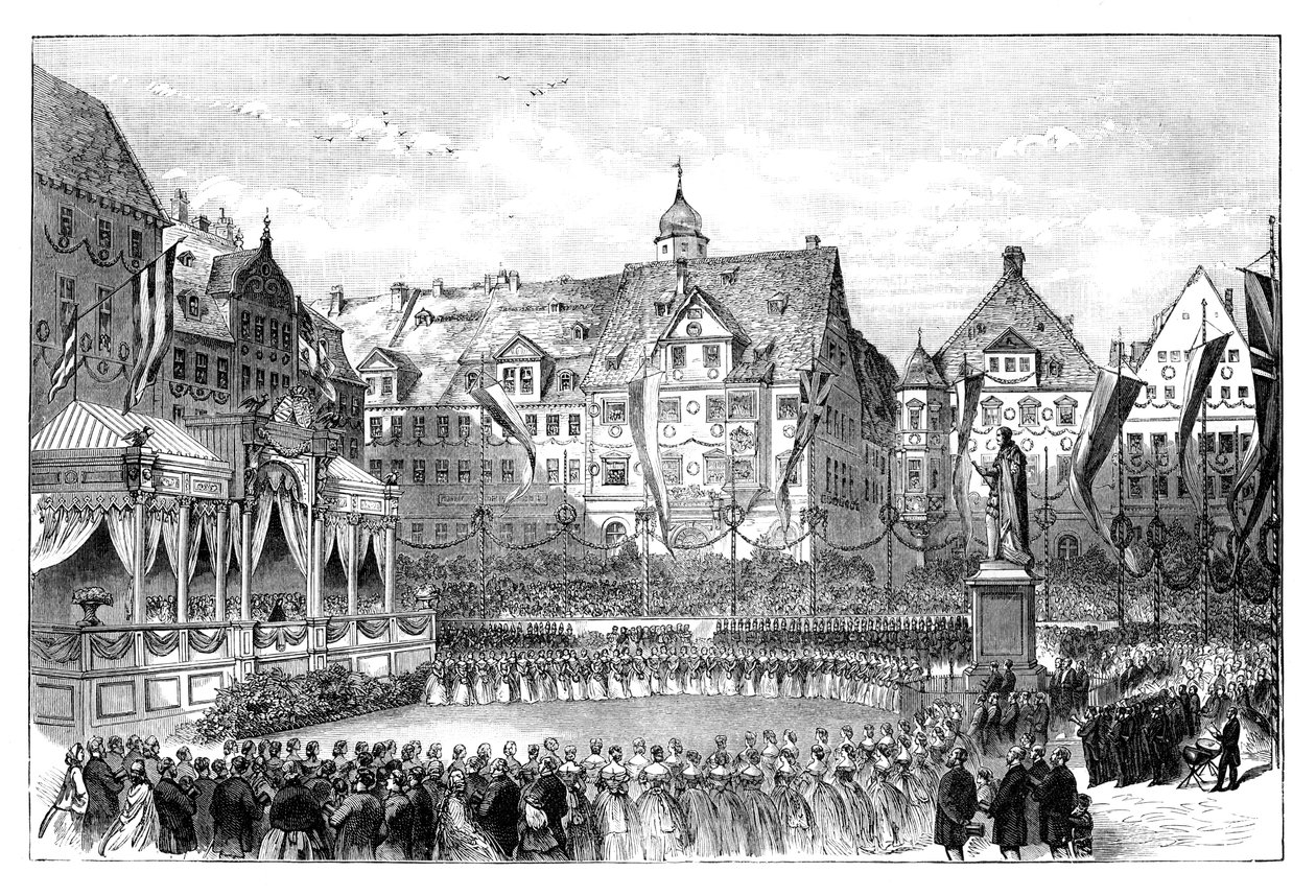 Królowa Wiktoria odsłania pomnik księcia Alberta, Coburg, Niemcy, 1865 autorstwa Unbekannt