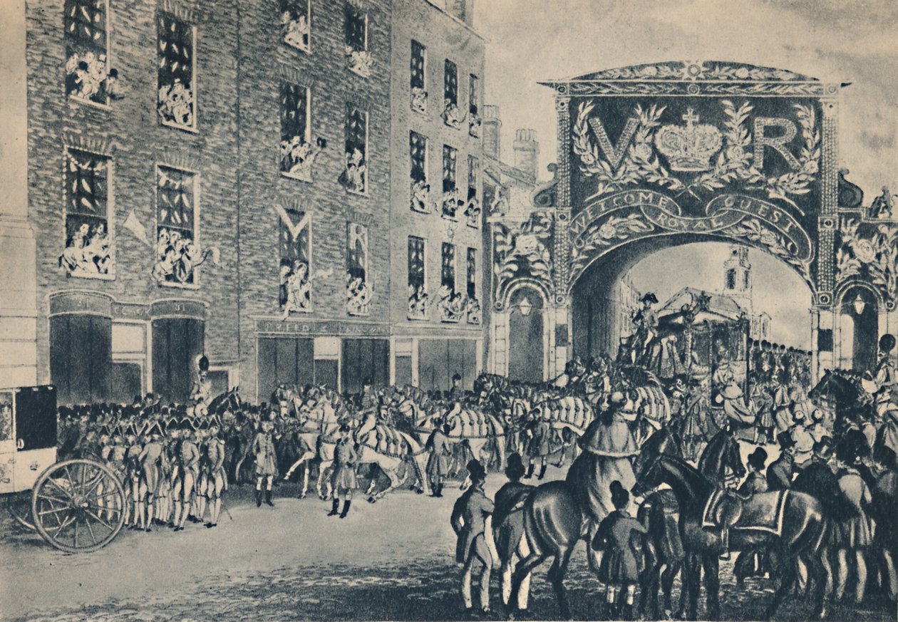Wejście królowej Wiktorii do miasta w drodze do Guildhall, 9 listopada 1837, 1948. autorstwa Unbekannt