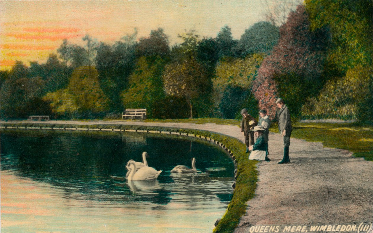 Queens Mere, Wimbledon, ok. 1910 r. autorstwa Unbekannt