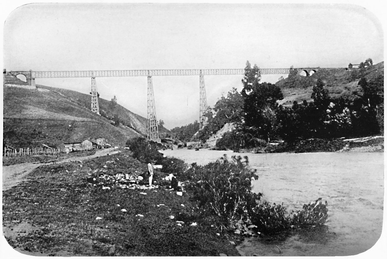 Most kolejowy nad rzeką Malleco, Araukania, 1911 autorstwa Unbekannt
