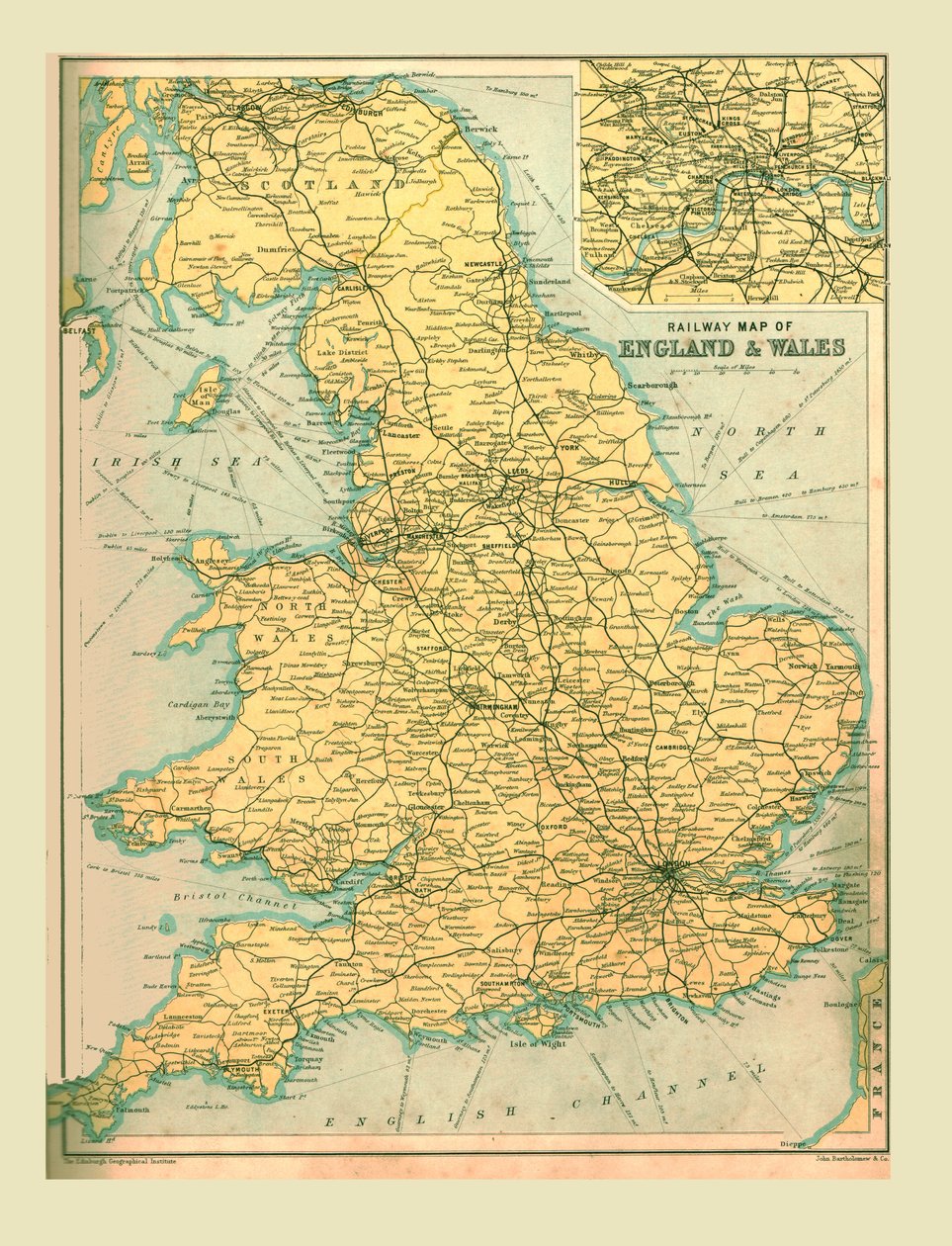 Mapa kolejowa Anglii i Walii, 1902. autorstwa Unbekannt