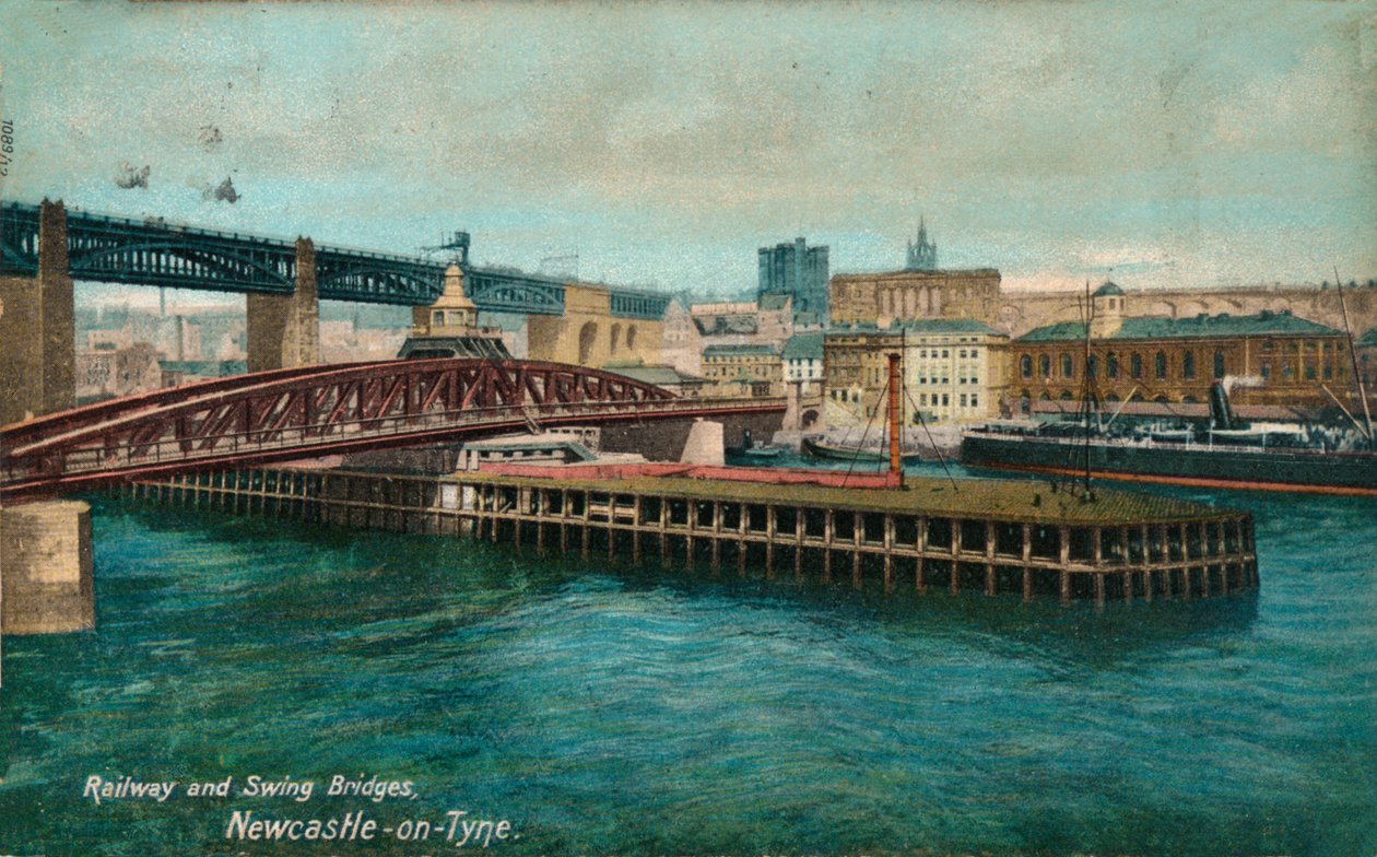 Mosty kolejowe i obrotowe, Newcastle-upon-Tyne, c1905 autorstwa Unbekannt