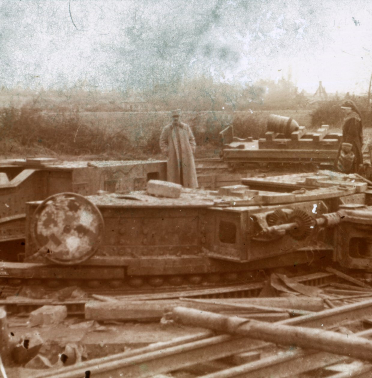 Montaż kolejowy do działa Big Bertha, c1914-c1918 autorstwa Unbekannt