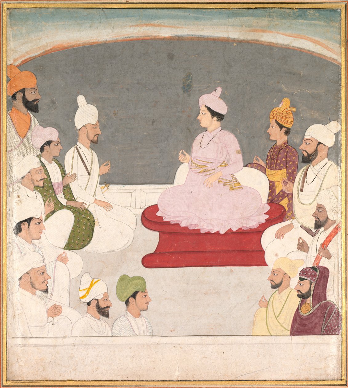 Raja Sansar Chand z Kangra i dworzanie, ok. 1930 r. 1783. autorstwa Unbekannt