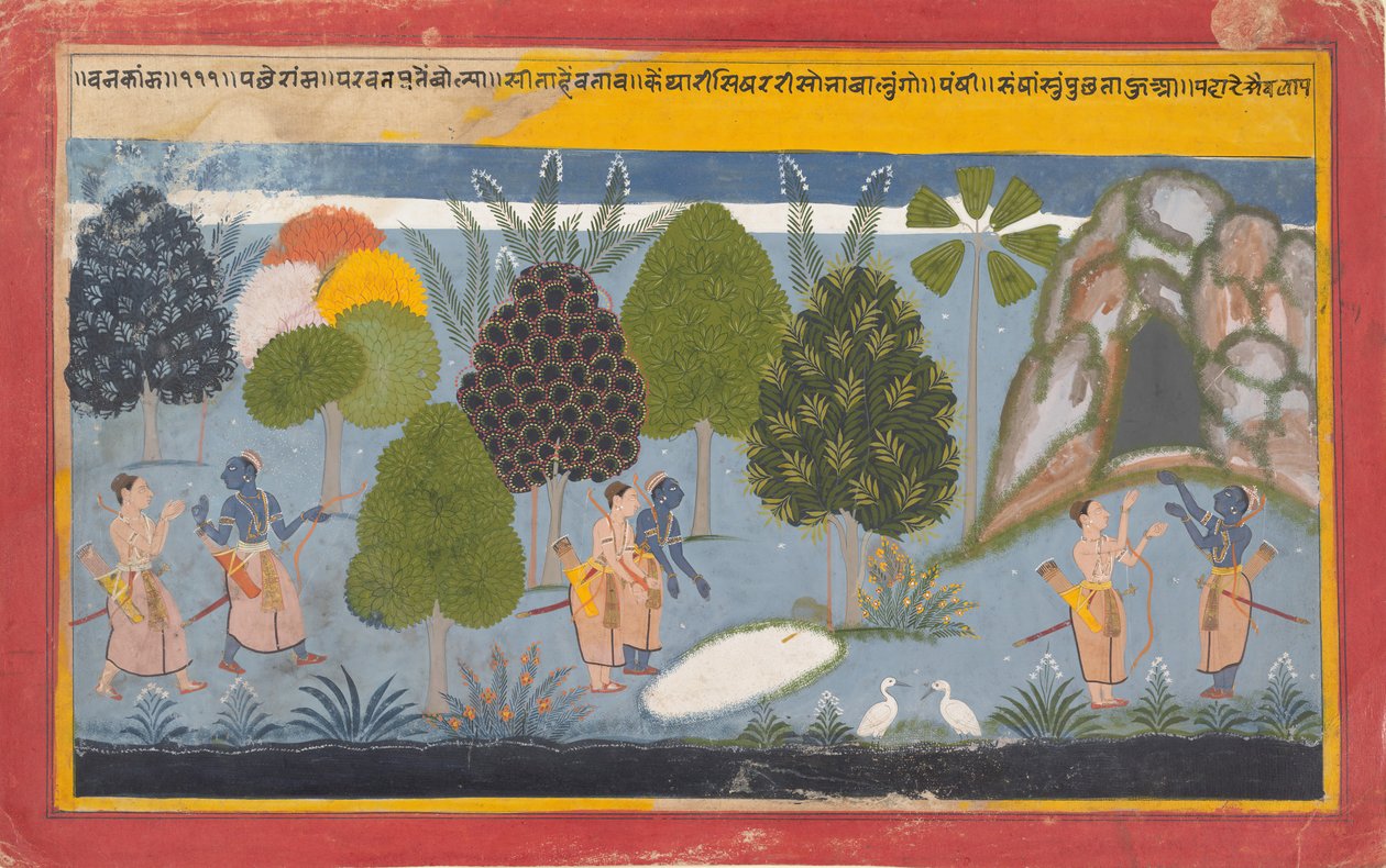 Rama i Lakszmana Na próżno szukaj Sity: Ilustrowane folio..., ca. 1680-90. autorstwa Unbekannt