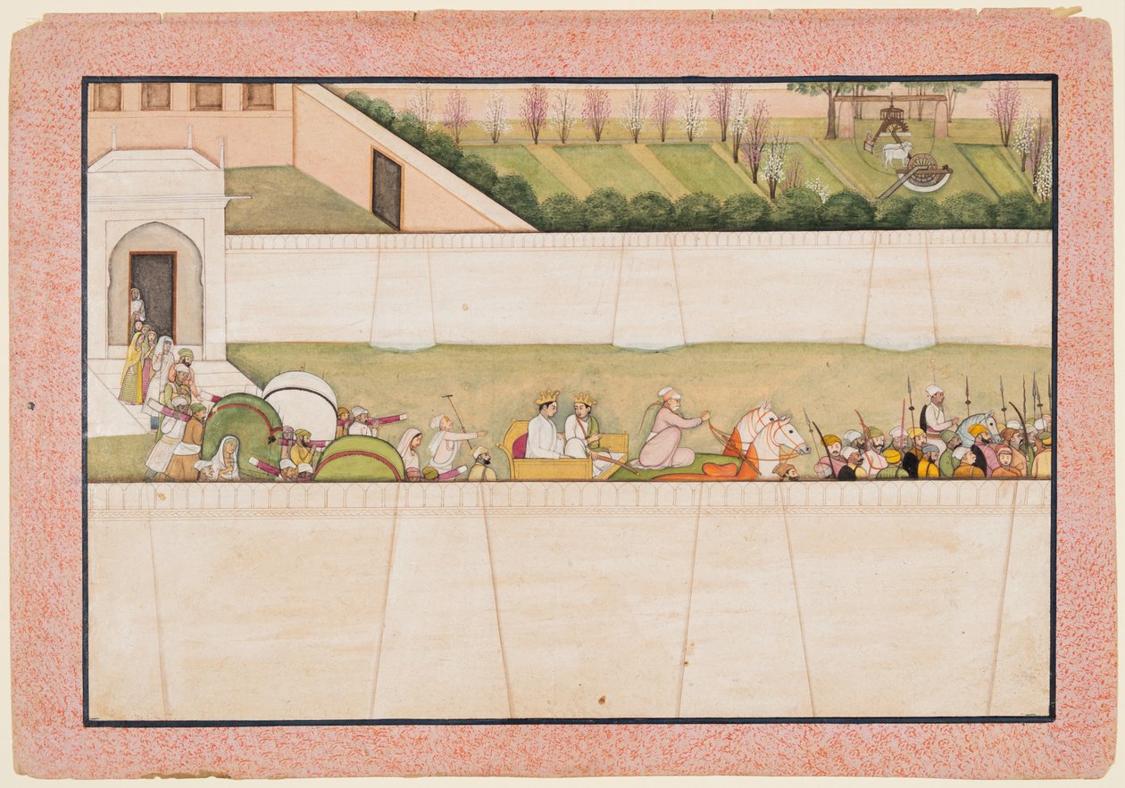 Bracia Ramas Bharata i Shatrughna wyruszyli z Ajodhji, aby znaleźć Ramę i Lakszmanę..., 1775-80. autorstwa Unbekannt