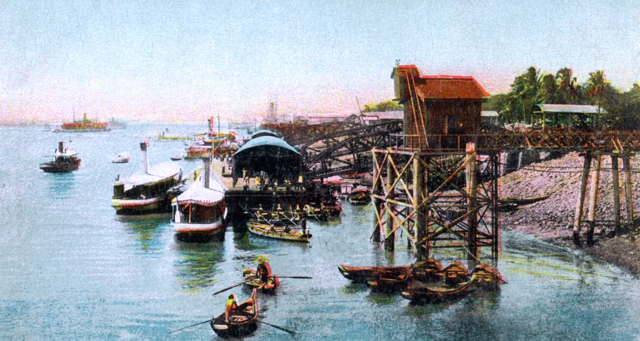 Port Rangun, Birma, ok. 1900 autorstwa Unbekannt