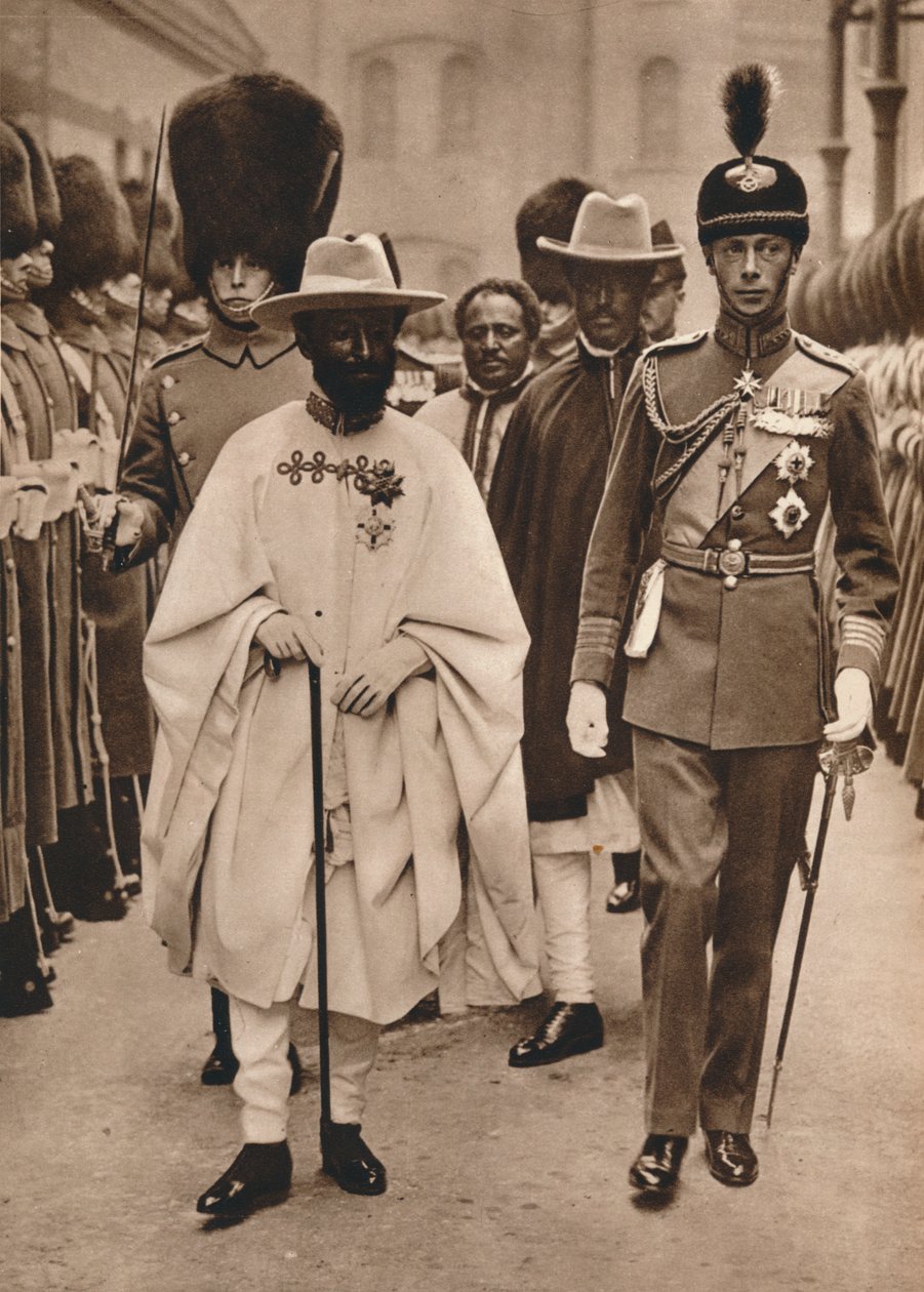 Ras Tafari, książę regent Etiopii cesarz Haile Selassie z księciem Yorku, 1924 autorstwa Unbekannt