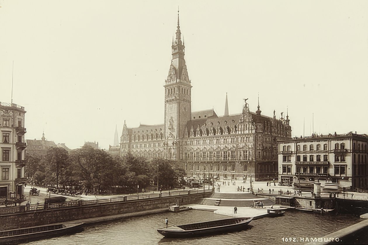 Ratusz w Hamburgu. około 1900 autorstwa Unbekannt