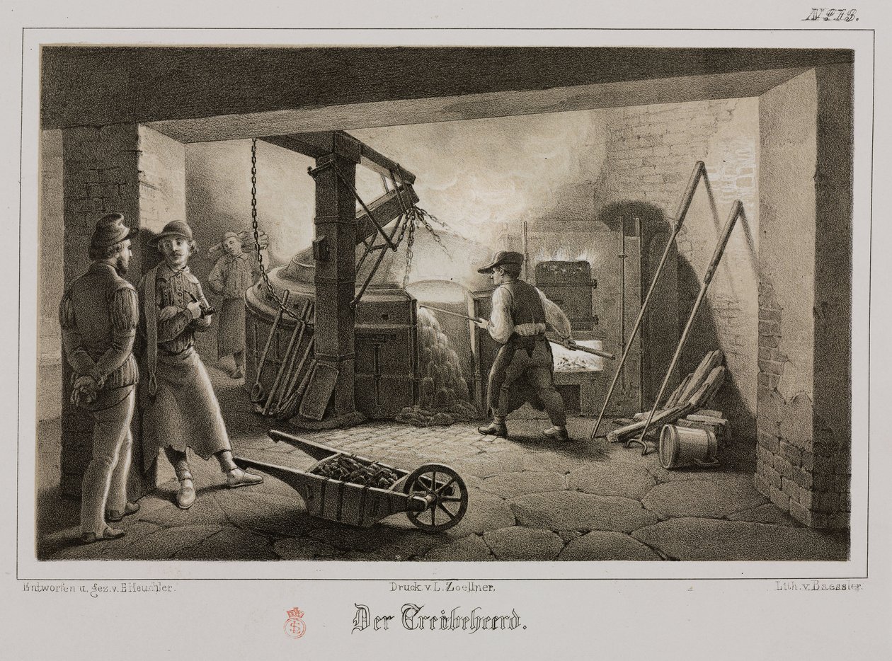 Przetwórstwo surowców, odlewnia metalurgiczna, Niemcy, ok. 1851 autorstwa Unbekannt