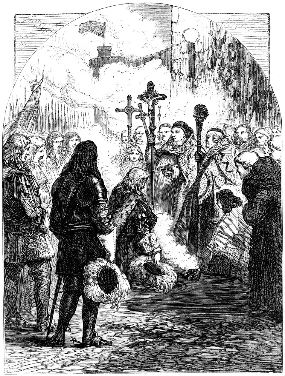 Przyjęcie Jakuba II w Dublinie, 1689 autorstwa Unbekannt