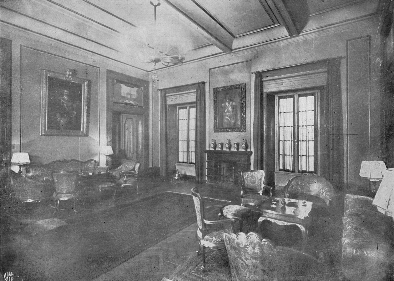 Sala przyjęć z okazji wizyty króla Wiktora Emanuela III i królowej włoskiej Eleny w Kairze, ok. 1933. autorstwa Unbekannt