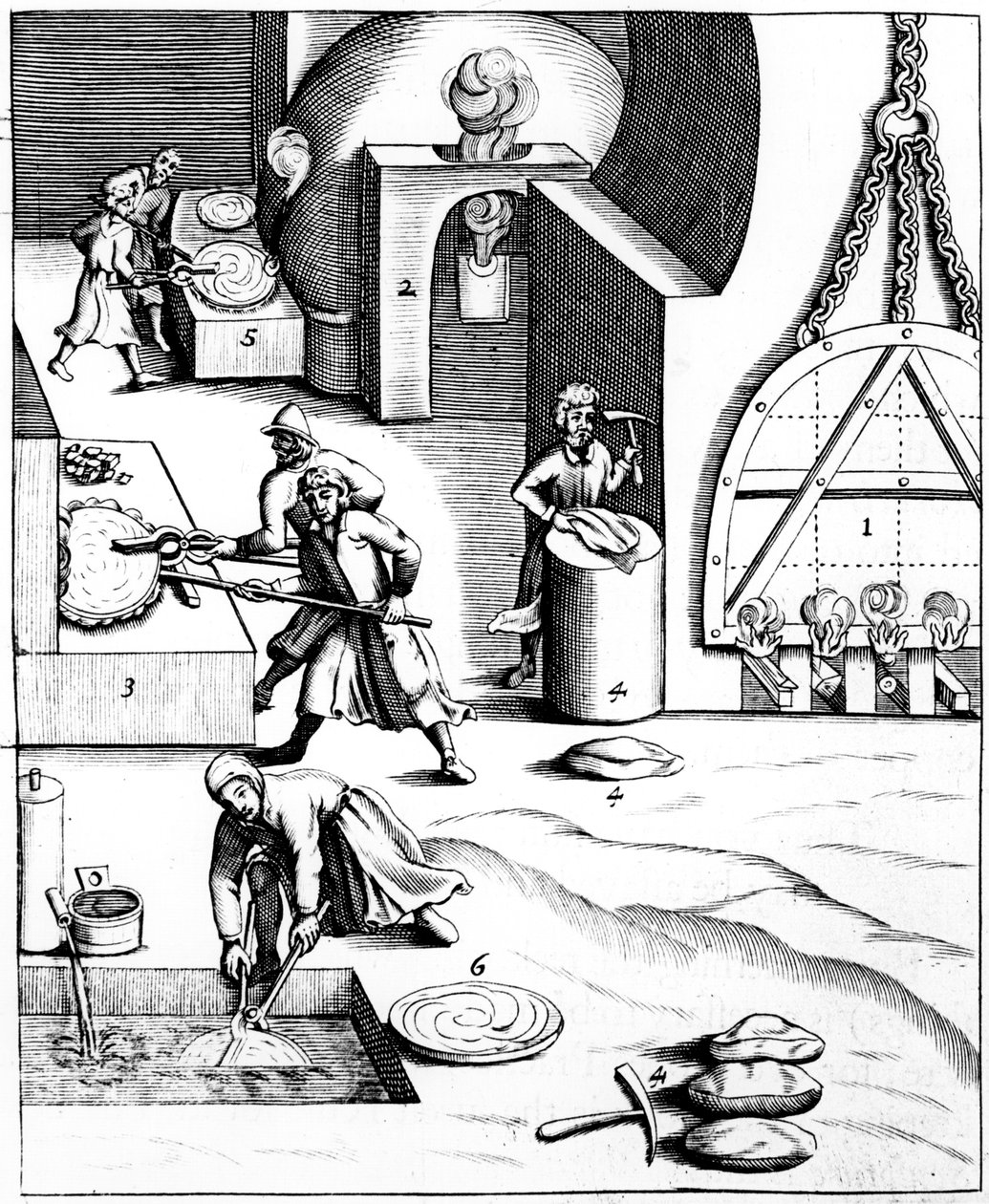 Rafinacja miedzi w procesie węgierskim, 1683 autorstwa Unbekannt