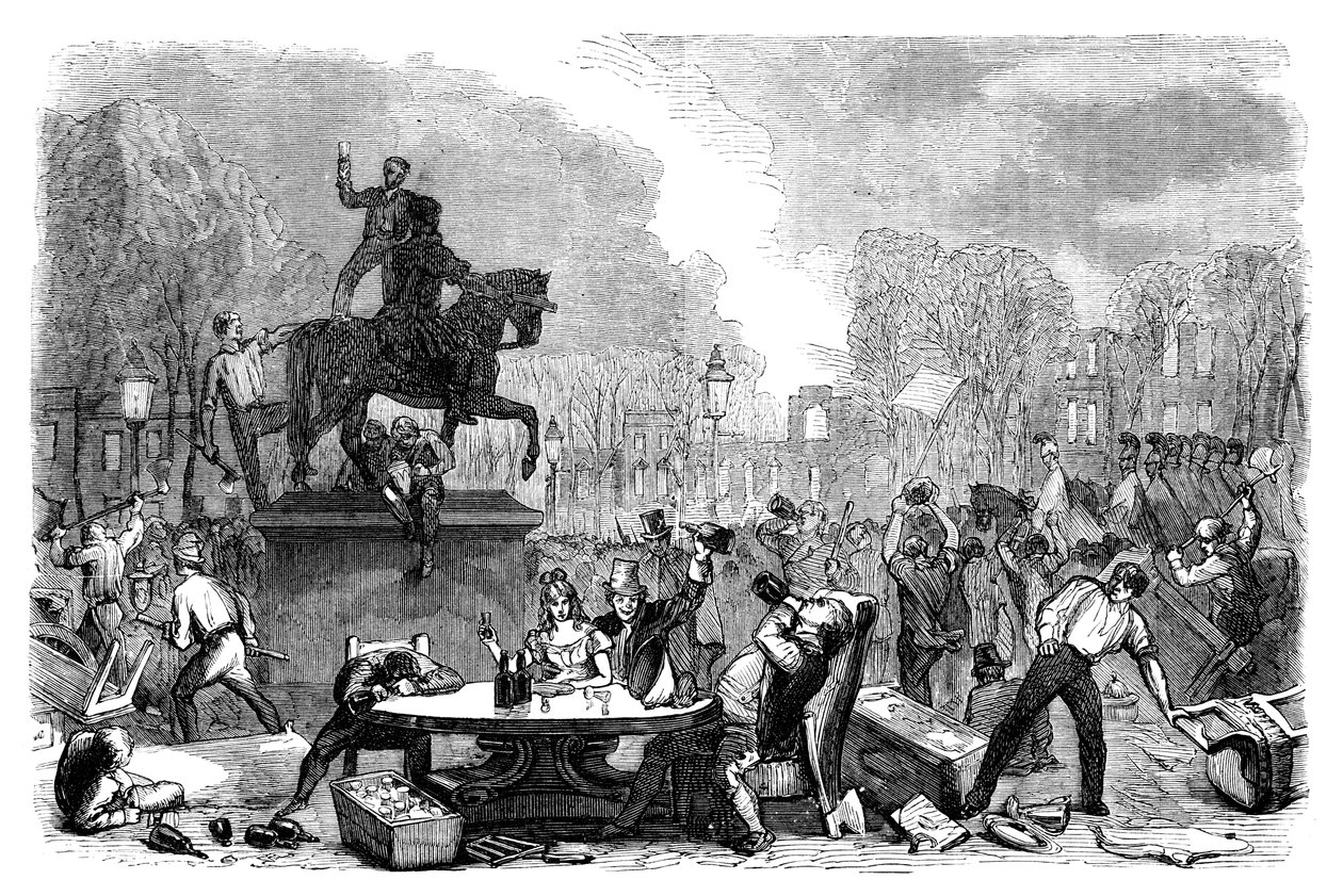Reformatorskie zamieszki na Queens Square, Bristol, 1831 c1895 autorstwa Unbekannt