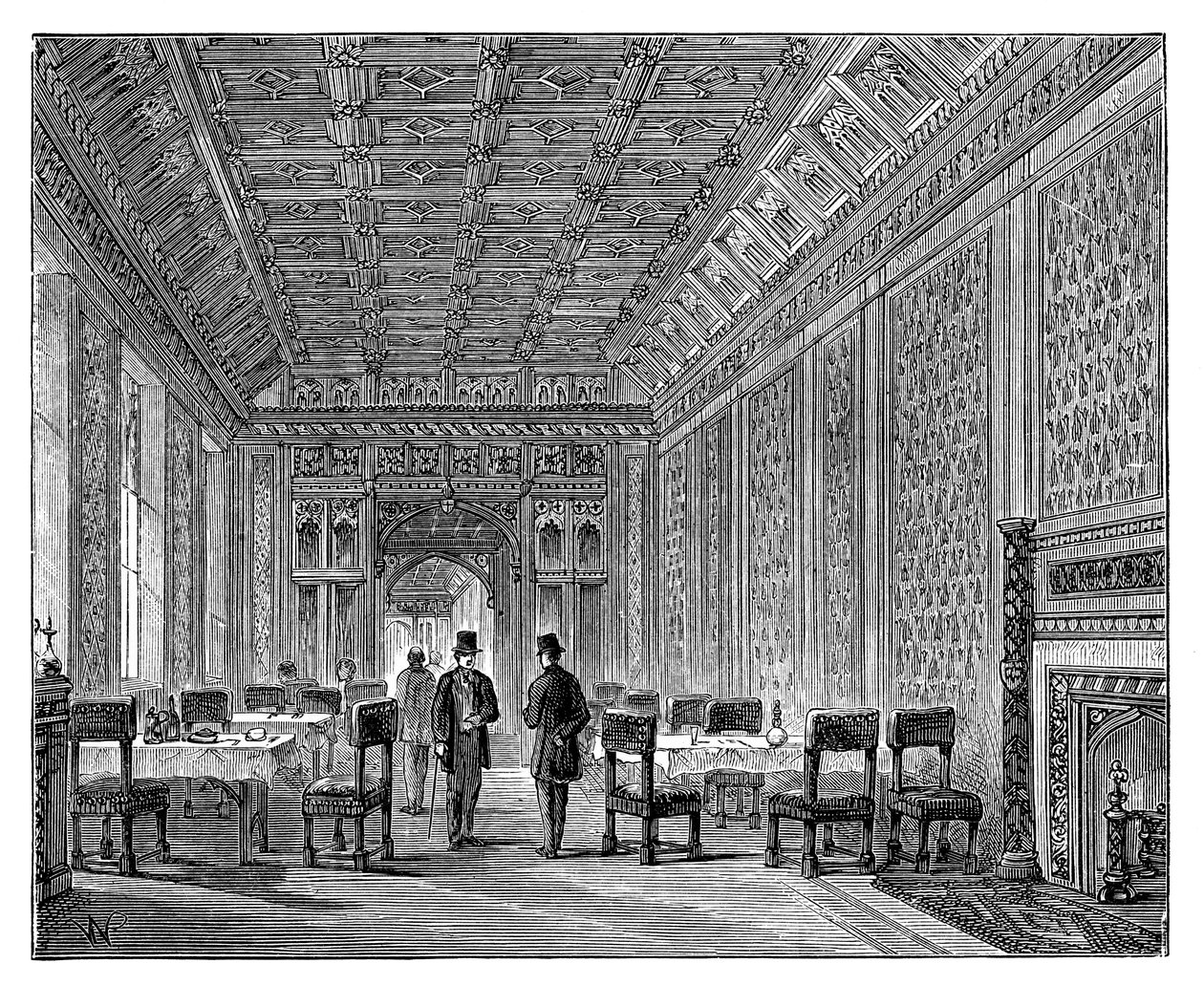 Salonik, Izba Lordów, Pałac Westminsterski, Londyn, ok. 1888 r. autorstwa Unbekannt