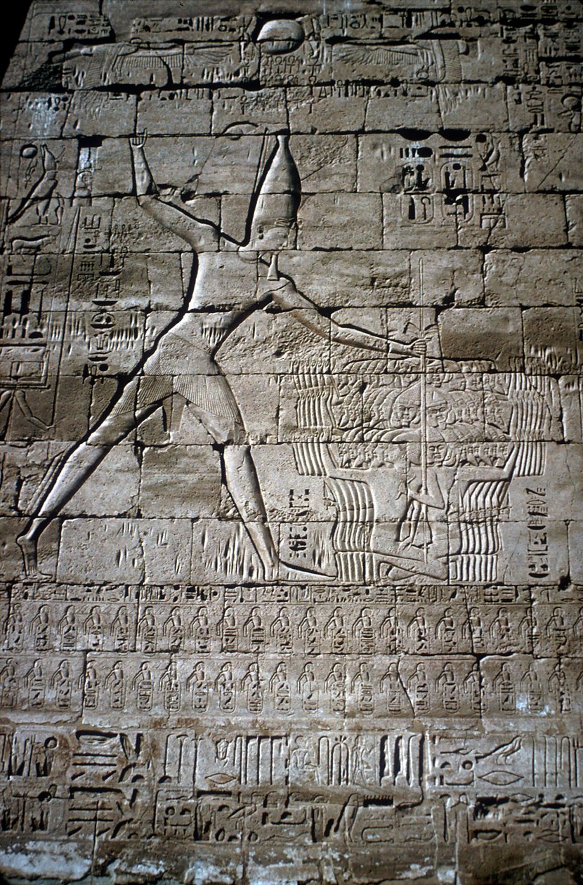 Ulga Ramzesa III uderzających wrogów, Świątynia grobowa Ramzesa III, Medinet Habu, c1200BC autorstwa Unbekannt