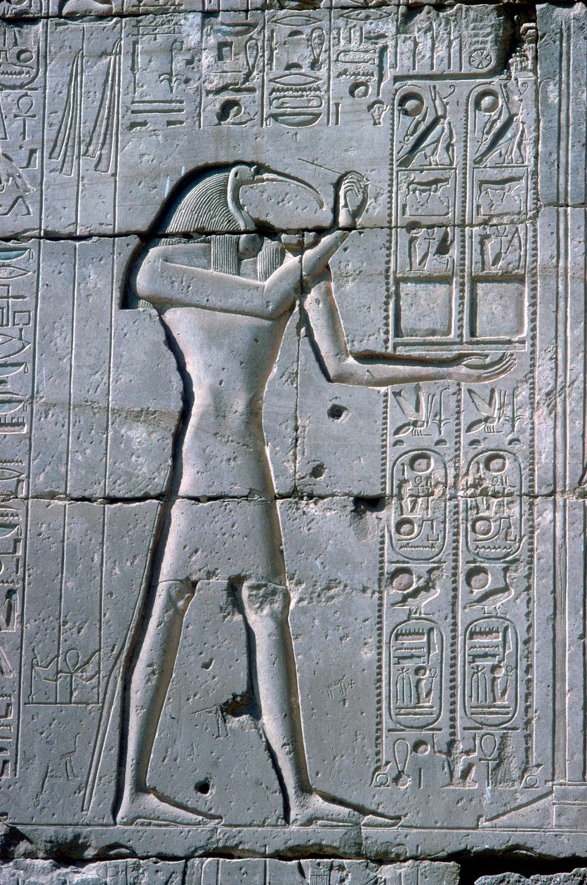 Relief przedstawiający Thota, Ramesseum, Świątynię Ramzesa II, Luksor, Egipt, ok. 1300 p.n.e. autorstwa Unbekannt