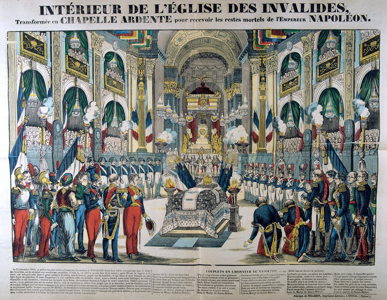 Szczątki Napoleona I sprowadzane do Les Invalides w Paryżu, 15 grudnia 1840, XIX wiek autorstwa Unbekannt