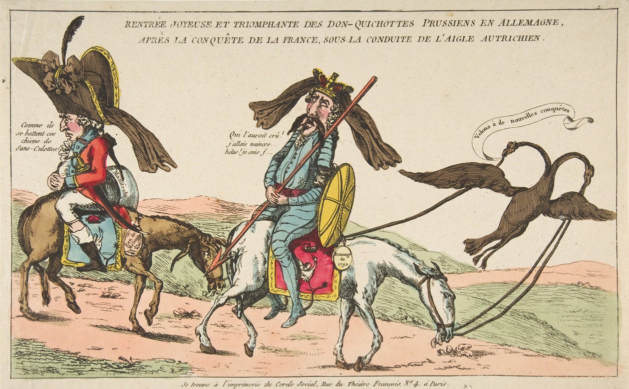 Radosny i triumfalny powrót pruskich Don Kichotów do Niemiec po podboju..., ok. godz. 1792. autorstwa Unbekannt