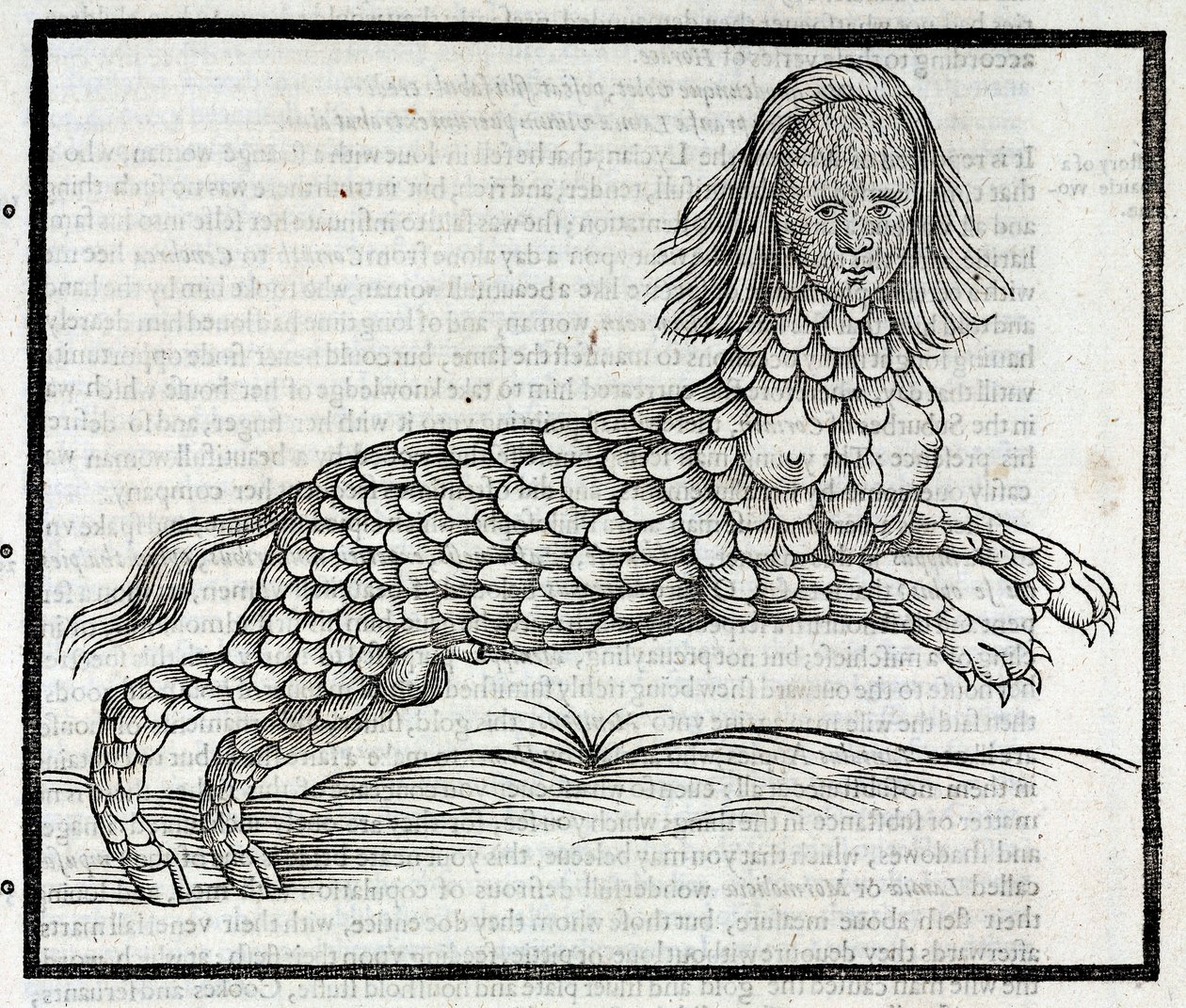 „Representation de la creature Lamia (Sybaris) Gravure tiree de „Historia czworonożnych bestii” d