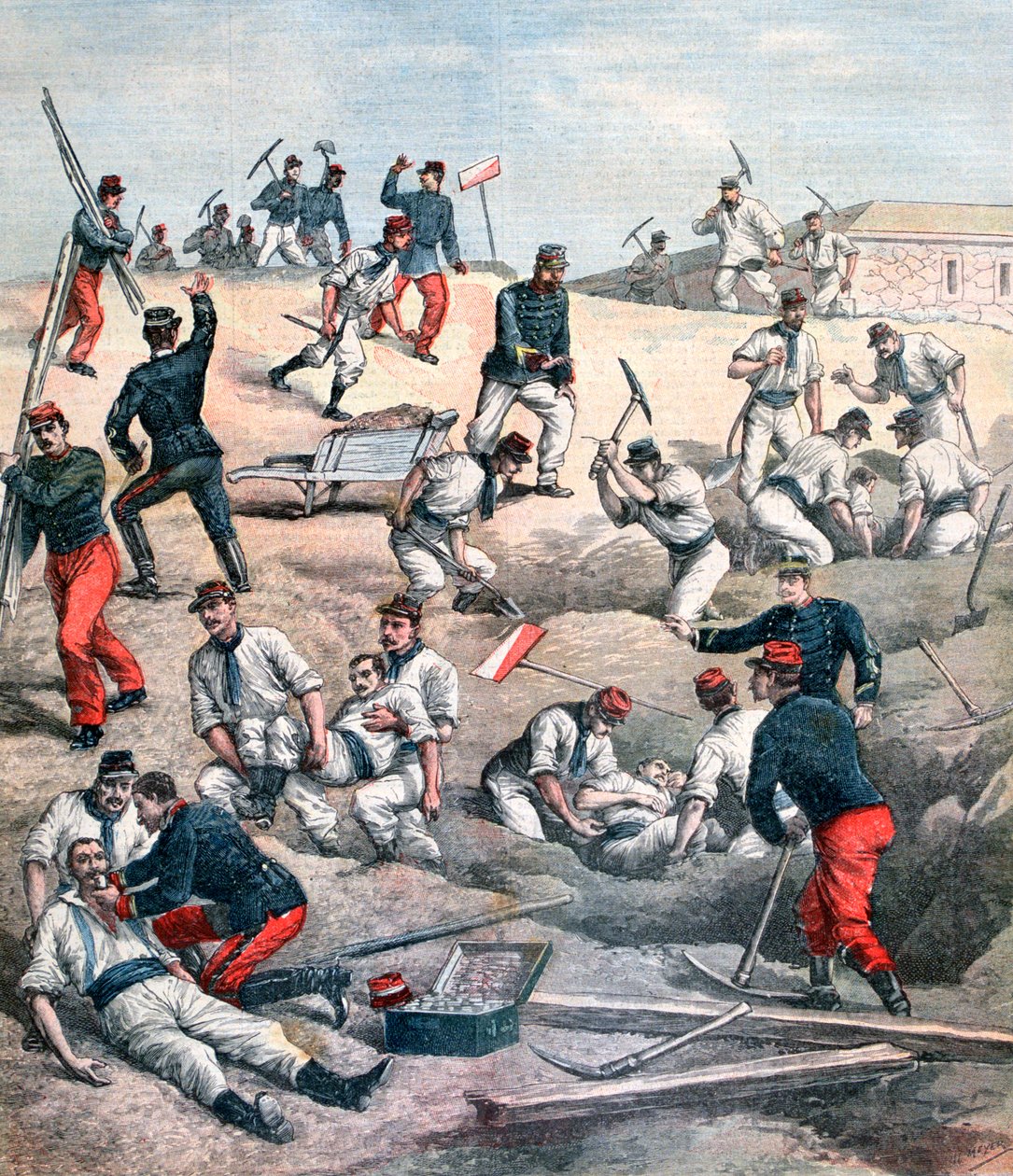 Ratunek ofiar w forcie Aubervilliers, 1892. autorstwa Unbekannt
