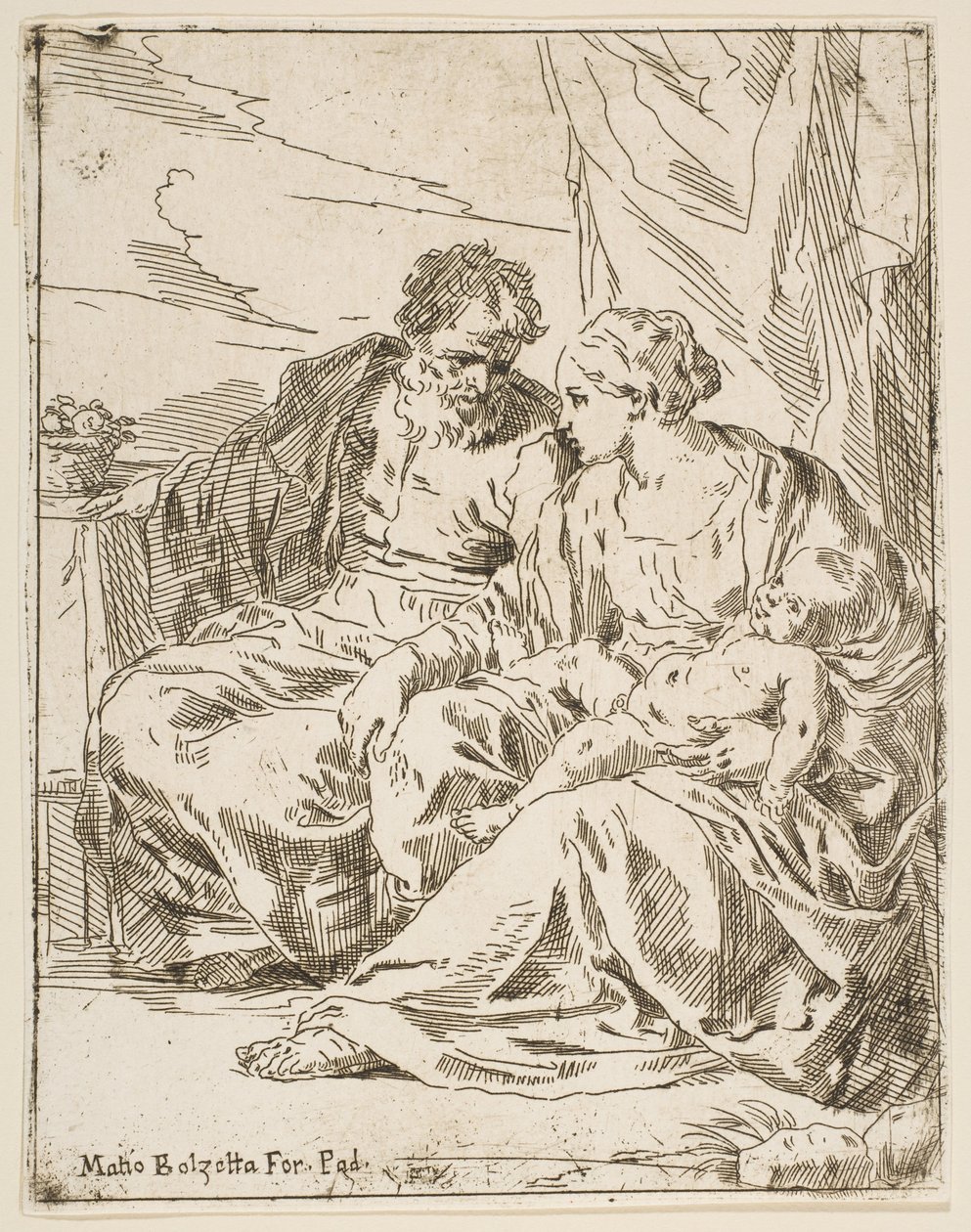 Odpocznij w locie do Egiptu, Maryja trzymająca Dzieciątko Chrystusa, podczas gdy św. 1637-1639 lub później. autorstwa Unbekannt