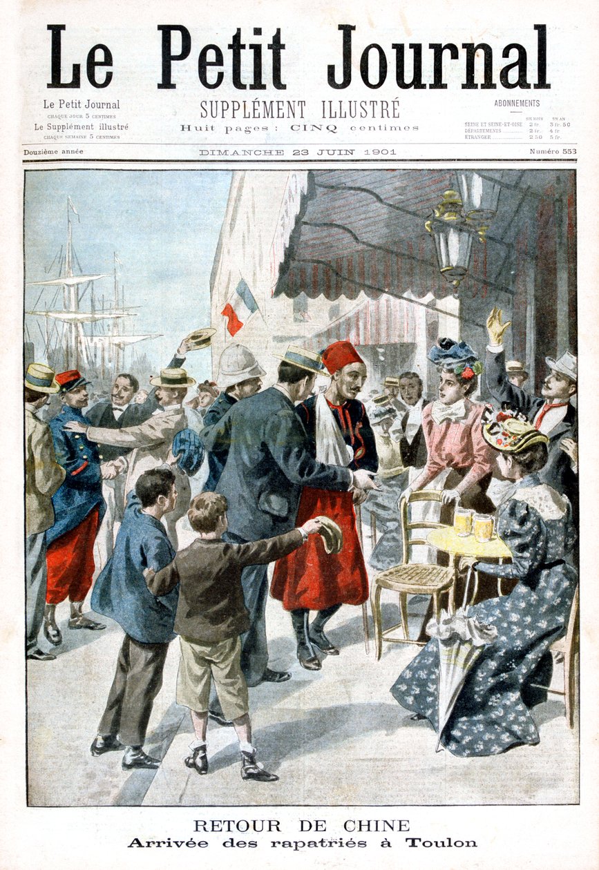 Powrót z Chin, Przybycie repatrianta, Tulon, 1901 autorstwa Unbekannt