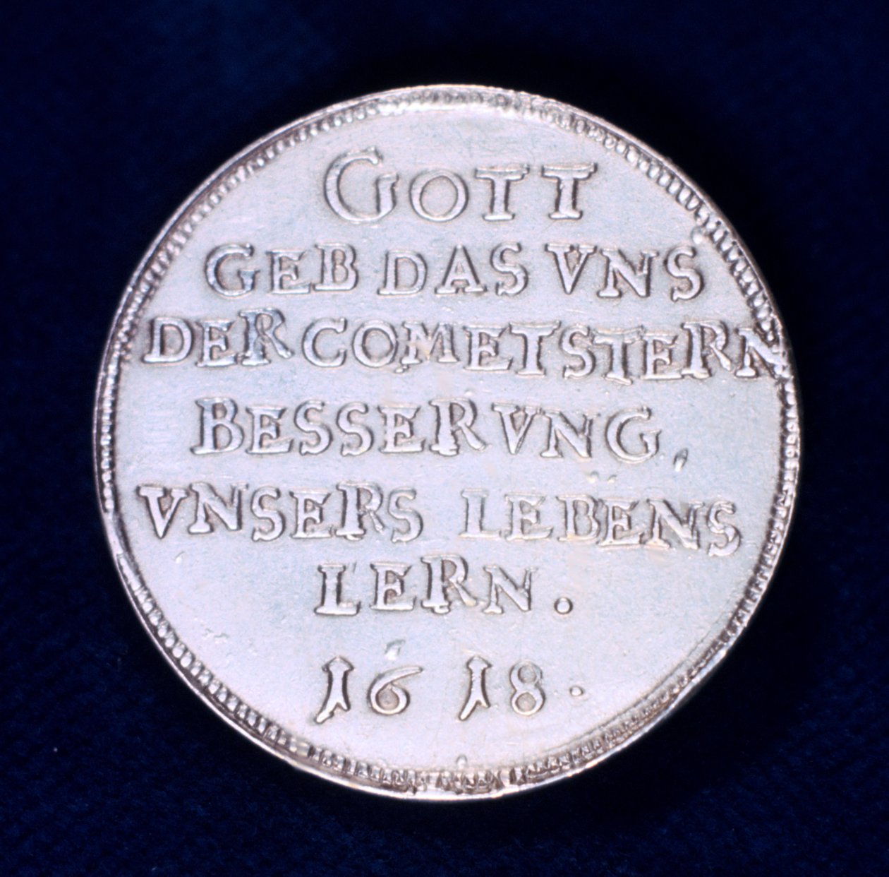 Rewers medalu upamiętniającego błyskotliwą kometę z listopada 1618 r. autorstwa Unbekannt