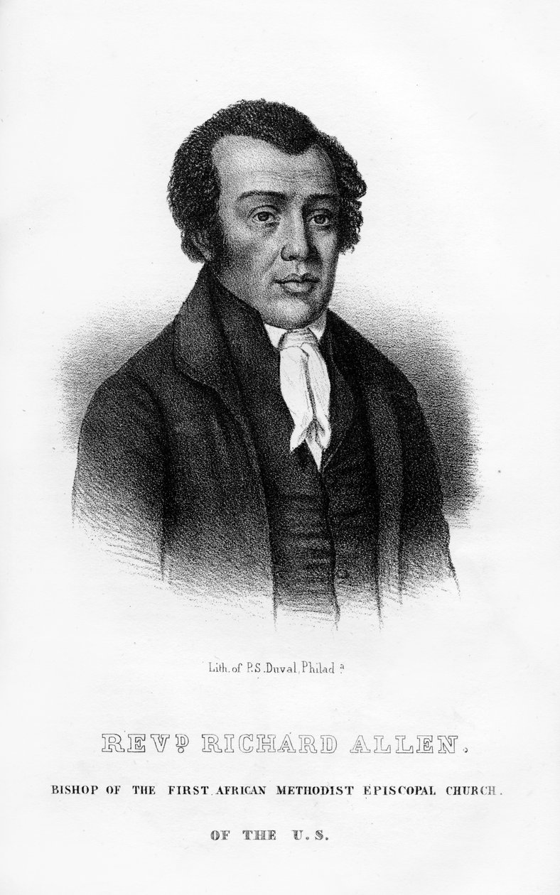 Richard Allen, Afroamerykanin, założyciel Afrykańskiego Kościoła Metodystycznego, 1854 r autorstwa Unbekannt